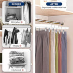 SereneLife 20 Pack Skirt and Pant Hanger with Adjustable Non-Slip Steel Clips, Premium Wooden, 360° Swivel Hook & 10 lb Capacity – Space-Saving Heavy-Duty Hangers for Jeans, Shorts & Slacks (White)