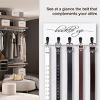 Tie Rack and Belt Organizer for Closet, Wall Mount Belt Hanger and Tie Organizer for Stores and Displays Mens Accessories for Easy Selection and Space Saving Efficiency(11.4" x 4.7") (White)