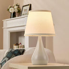 17.3'' Modern Dimmable Touch Lamps for Nightstand 2pcs, Table Lamps for Living Room, Reading Desk Lamp for Office, Bedside Lamps with Iron Base, Small Lamp for Bedroom, Bulb Included, Cream