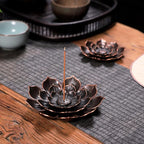 GARMOLY Large Incense Holder for Sticks Anti-Ash Spilling, Brass Lotus Incense Stick Holder and Detachable Ash Catcher
