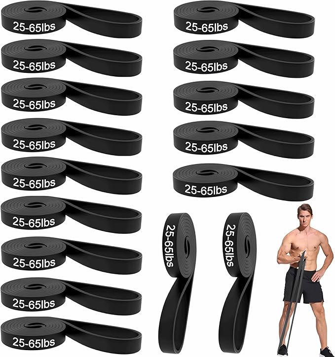 16-Pcs Resistance Bands Set - Premium Elastic Workout Bands for Home Gym, Strength Training, Yoga & Physical Therapy