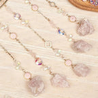 Pink Gemstone Dream Catcher 7 Chakras Tree of Life Moon Dream Catchers with Healing Crystal Stones Handmade Suncatcher Dreamcatcher Wall Decor for Adults Living Room,Bedroom,Garden,Bless Gift