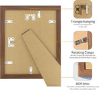 8x10 Picture Frame 3 Pack - Brown Poster Frame Display Pictures 5x7 with Mat or 8 x 10 Without Mat for Wall Hanging Horizontal and Vertical