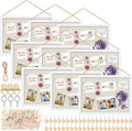 Teling 9 Pack Wood Bulletin Boards with Linen 12''x 16'' Cork Board for Walls with 90 Pushpin Decorative Wood Framed Display for School Office Home Decor (White)