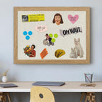 AKTOP Cork Board Bulletin Board with Linen 20" X 30", Large Framed Corkboard for Wall, Hanging Pin Board Picture Board for Home Office Decor, Cute Vision Board with Pushpins (Carbonized Black)