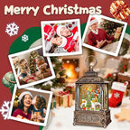 Christmas Snow Globes Lantern, Santa Claus & Train Christmas Decorations Indoor, 6H Timer Battery & USB Powered Light Up Musical Snow Globes for Kids Women Adults Gift Thanksgiving Home Decor