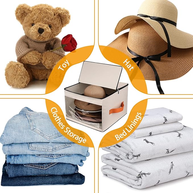 Upgraded Hat Storage Box for Women & Men,Closet Hat Boxes Organizer Bag with Dustproof Lids,Cowboy Hat Box,Hat Carrier Case For Travel