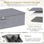 Yawinhe Foldable Underbed Storage Bags, Containers Bin with Lids, Large Under Bed Organizer Box, with Sturdy Zipper und Label Holders, for Clothing, 31.5''Lx15.7''Wx6''H, 2 Pack, Grey