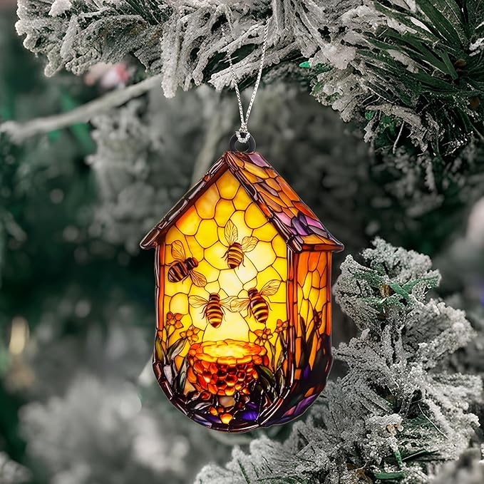 Honeycomb Ornaments, Bee Ornament for Christmas Tree, Unique Bee Gifts 2026, Cute Beehive Decoration for Home and Holiday, Christmas Ornaments for Animal Lovers, Nature Inspired Hanging Ornament