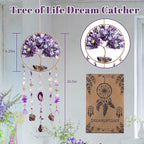 Amethyst Crystal Dream Catchers Purple Dream Catcher Wall Window Hangings Crystal Sun Catchers Prism Hanging Bedroom Home Decor Gifts for Girls Boys Adults