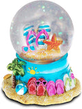 CoTa Global Cool Summer Beach Sandals Snow Globe - Sparkling Snow Glitter Globe Figurine with Flip Flop Decor, Collectible Novelty Ornament for Office or Home Decor - 65mm