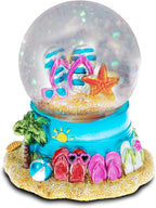 CoTa Global Cool Summer Beach Sandals Snow Globe - Sparkling Snow Glitter Globe Figurine with Flip Flop Decor, Collectible Novelty Ornament for Office or Home Decor - 65mm