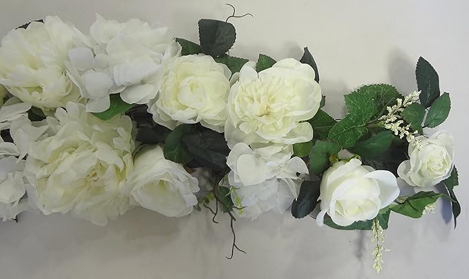 32" Rose Peony Hydrangea Swags for Wedding Party Home Garden, Wedding Arch Garden Wall Decoration, Weddings, Cream