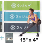 Gaiam Restore Loop Band Kit,Set of 3, Light, Medium,Heavy Lower Body Loop Resistance Bands for Legs and Booty Exercises & Workouts,15"x 4"Bands