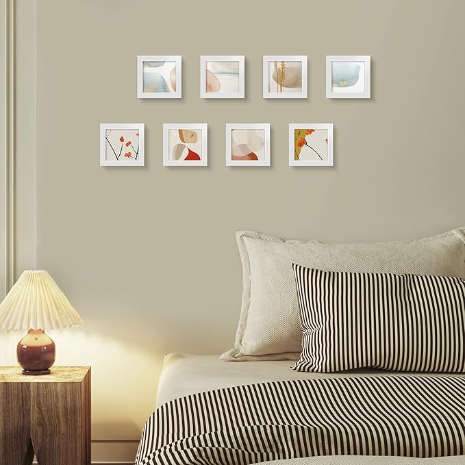 LaVie Home 4x4 Picture Frame White Set of 10, Display 4 x 4 Picture, Photo Frame Collage for Wall Gallery or Table Deco, Hanging or Tabletop Display