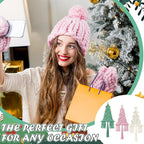 HunnmingRe 3 Pcs Large Macrame Christmas Tree Macrame Christmas Wall Decoration Hanging Ornaments Boho Wall Decor for Party Supplies (Pastel)