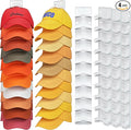 Hat Organizer Hold up to 20 Hats, 2 Pack Hat Rack for Wall with Strong Adhesive, Hat Organizer for Baseball Caps Display for Door Closet, Hat Hanger Holder Multilayer Two Mounting Option(White)