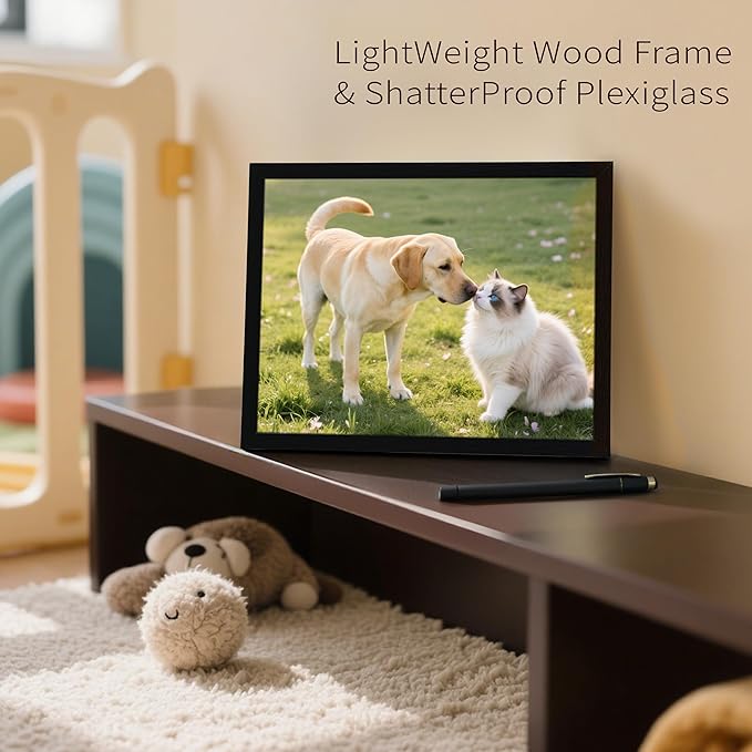 Lyeasw 8.5 x 11 Picture Frame Black 12 Pack, 8.5x11 Diploma Frames Matte Wood Grain, Lightweight Certificate Frame for Graduation Gifts, Awards, Letter Size Documents