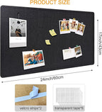 Large Bulletin Board - Foldable 24x17 Inches Cork Board Alternative, Self-Adhesive Felt Bulletin Board for Wall, Home Office Classroom Decor