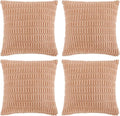 Fancy Homi 4 Packs Decorative Throw Pillow Covers for Living Room Couch Bed, Modern Farmhouse Boho Home Décor Accent Cushion Case, 22" x 22", Peach