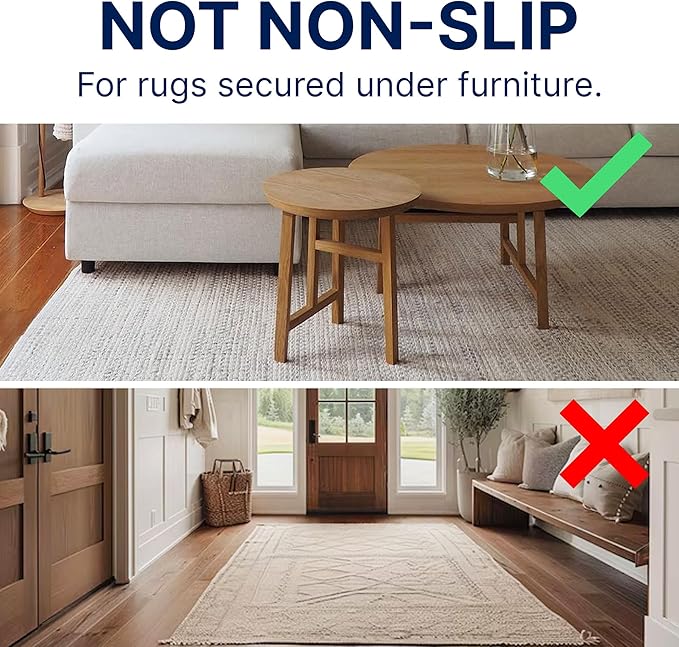 RUGPADUSA - Eco-Plush - 8'x12' - 1/2" Thick - 100% Felt - Luxurious Cushioned Rug Pad - Available in 3 Thicknesses, Many Custom Sizes