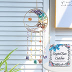 Crystal Dream Catchers Tree of Life Dream Catcher Wall Decor with Healing Crystal Stone & Fluorite Dream Catcher Crystals for Windows for Bedroom Home Decor Wedding Garden-Colorful