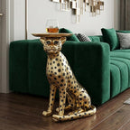 Cheetah Statue, Large Leopard Sculpture, Sitting Cheetah Ornament, Sofa-Side Sculpture, Home Decor, Floor Decoration