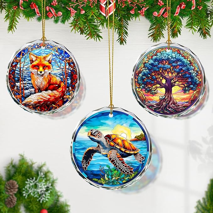 Stained Glass Sea Turtle Ornament - Christmas Tree Decor, Gift Exchange Present