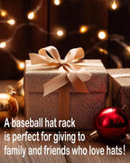 Hat Rack for Baseball Caps - 2 Pieces Adhesive Hat Organizer Wall Mount, Strong Hat Storage Organizer for Baseball Cap No Drilling Hat Holder for Door, Closet and Wall
