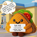 MY-ALVVAYS Mom Positive Crochet Birthday Gifts Sandwich from Daughter Son, I Love You Mom Handmade Cheer Up Mommy Gift for Mother, Mama Appreciation Thanksgiving Present for Women