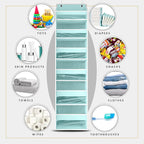 HOMELUX THEORY UPGRADED 6 Tiers Over The Door Organizer Hanging - 100D EXTRA THICK & 50lbs HUGE CAPACITY, 12 Side Mesh Pockets Over The Door Shoe Organizer, Hanging Closet Organizer (Baby Blue, 1pc)