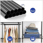 Portable Closet, Wardrobe Closet with 10 Storage Shelves and 2 Hanging Rods, Non-Woven Fabric Cover, 52.4 x 18.1 x 66.6 Inches Closet Organizer for Bedroom, Gray
