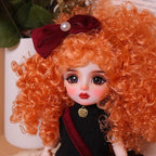 Original 1/6 Scale Anime Doll with Hand-Painted Face, Unique Cute Collectible Ball-Jointed Doll with Removable Outfit, 30cm Art Figure for Christmas & Birthday Gifts (Ruby)