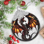 Stained Glass Flying Dragon Christmas Ornament - Holiday Home Decor - Tree Decoration - Gift Exchange Idea
