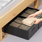 CYhom Under Bed Storage Bins Frame Storage Box Oxford Fabric Sturdy Underbed Container Foldable Stackable Large Capacity Clothes Organizer