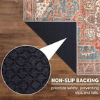 Keen Home Design 2x12 Rug - Machine Washable Runner with Non-Slip Backing, Ideal for Hallway, Entryway, Kitchen, Laundry Room - Vintage, Easy Clean, Durable, Low Pile Rug - (2'6" x 12')