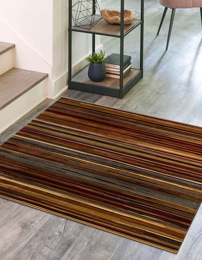 Unique Loom Barista Collection Area Rug - Icatu (7' 1" Square, Beige/Brown)
