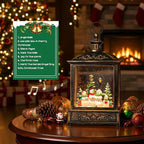 Christmas Snow Globe Swirling Glittering Snowman Choir with Music & Timer, USB Lined/Battery Operated Lighted Water Lantern for Christmas Festival Decoration Gifts