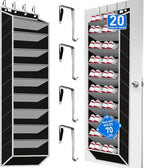 Heavy-Duty, Over The Door Shoe Organizer, Extra Large 10 Tiers, Over Door Shoe Organizer, Coated Hooks Grip Firmly Without Scratching Paint,75LB, Door Shoe Rack,Grey