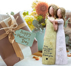 Mom Birthday Gifts from Daughter, Birthday Gifts for Mom from Daughter, Mother Daughter Gift, Mother of The Bride Gift, Sculpted Hand-Painted Figurine(Yellow)