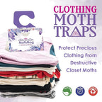 MothMag Moth Traps for Clothes, Closets, Fabrics, and Carpets, Clothing Moth Traps, Clothes Moth Traps, Closet Moth Traps, Moth Pheromone Traps, Extra-Strength Adhesive Glue Clothes Moth Trap, 6 Pack
