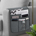 Teniux Remote Control Holder Armchair Caddy for Recliner Couch, Non-Slip Armrest Organizer with 5 Pockets for Magazine, Tablet, Phone, iPad (Grey)