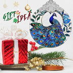 Stained Glass Suncatcher Ornament - Peacock Christmas Decorations - Christmas Ornaments for Tree - Holiday Present Ideas - Gift Exchange