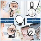 B Beauty Planet 30X Magnifying Mirror, Hand Mirror with Handle, Double Sided Hand Mirror with 30X/1X Magnification, Travel Essential Portable Foldable Makeup Mirror for Precision Makeup Black