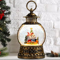 Gnome Christmas Snow Globe, Gnome Musical Snow Globe Lantern Lights with 6H Timer Battery & USB Powered, Retro Style Holiday Glitter Globe for Xmas Home Decoration Holiday Party Gifts