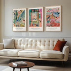 Framed Matisse Wall Art, 3 Piece Large Canvas Abstract Art Prints for Living Room, Henri Matisse Famous Landscape Painting Picture - Total Size 30x60