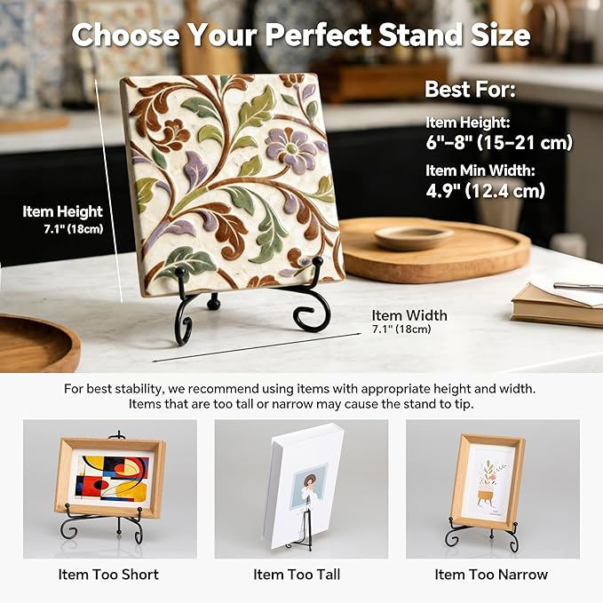 Artliving Plate Stands for Display, 6 Inch Black Iron Easel Plate Display Photo Holder Stand, Displays Picture Frames, Decorative Plates, Tablets and Art (2 pack)