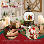 Christmas Santa Snow Globe, Christmas Musical Snow Globe Lantern Lights with 6H Timer Battery & USB Powered, Retro Style Holiday Glitter Globe for Xmas Home Decoration Holiday Party Gifts
