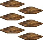 Fun Memories Corner Shelf Wall Mount, Floating Corner Shelves, Set of 6 Corner Wall Shelf Organizer, Rustic Wood Wall Storage Display Shelves for Living Room Bedroom Bathroom Kitchen, Rustic Brown