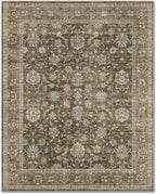 Washable 8x10 Area Rugs for Living Room, Boho Non-Slip Vintage Distress Large Rugs for Bedroom Dining Room Nursery Office, 0.3" Neutral Oriental Throw Thin Carpet, Tan/Flaxen/Multi